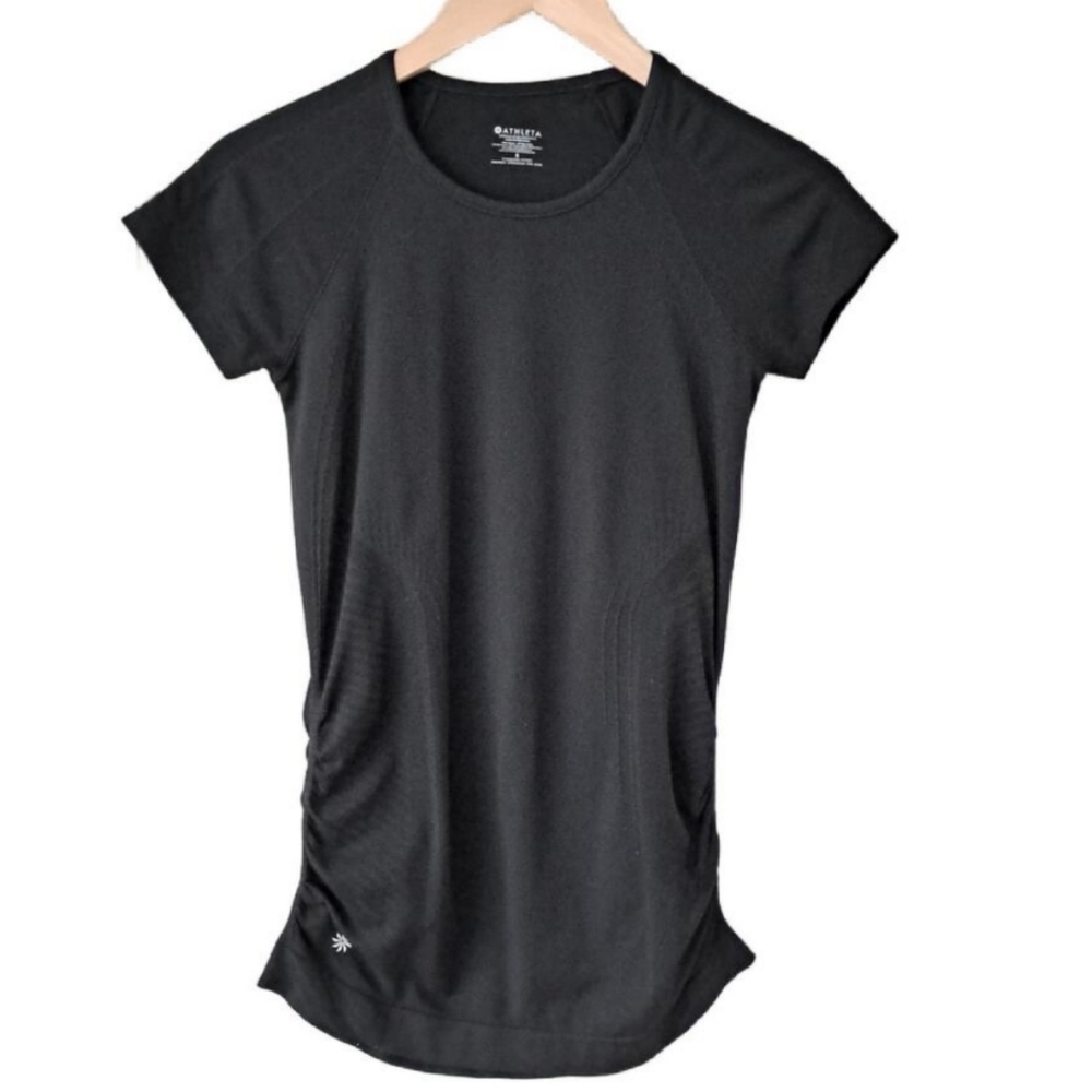 Athleta Women's Black Short Sleeve Grip Top Odor Control Tee Size Small